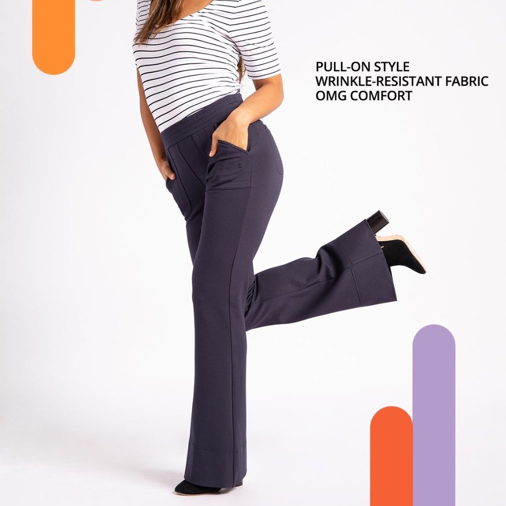 Dress Pant Yoga Pants Boot-Cut • Color & Style; Bardot Midnight